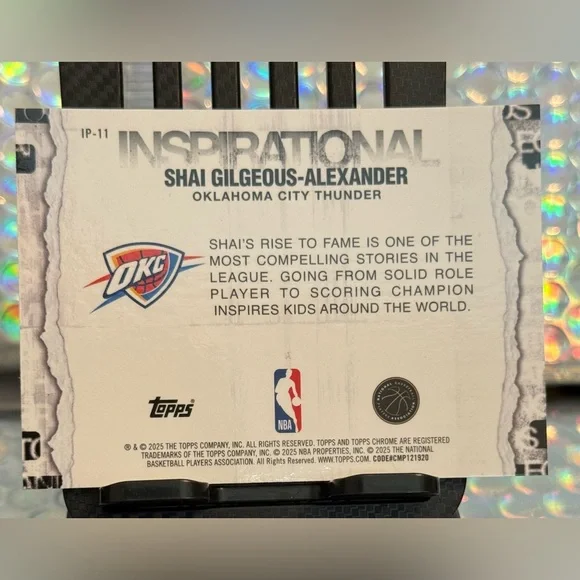 Shai Gilgeous-Alexander 2025-26 Topps Chrome Inspirational IP-11 OKC Thunder - Picture 4 of 5